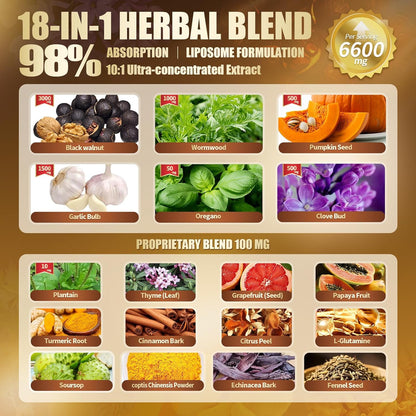 Wormwood Black Walnut Cloves | 18-in-1 | 240 Softgels
