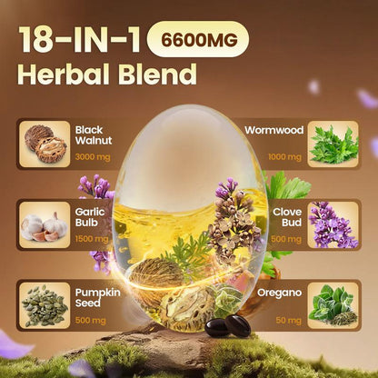 Wormwood Black Walnut Cloves | 18-in-1 | 240 Softgels